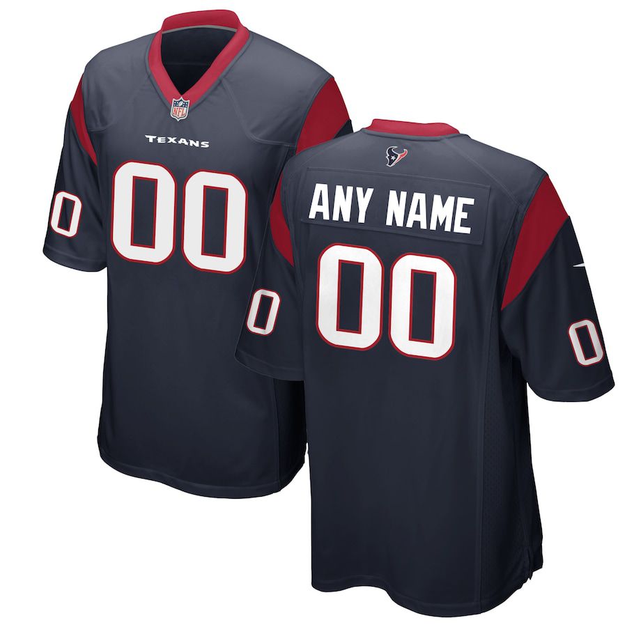 Men Houston Texans Nike Navy Custom Team Color Game NFL Jersey->customized nfl jersey->Custom Jersey